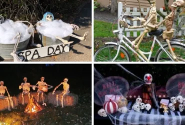 outdoor halloween decorations skeletons