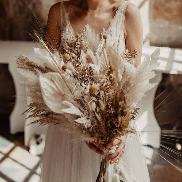 Dried Floral Bouquet with Pampas Grass