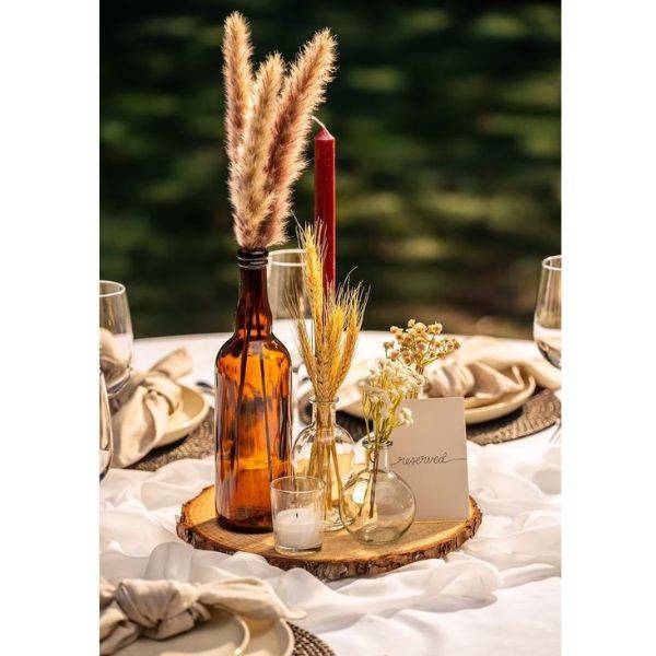 . Rustic Wood Centerpieces