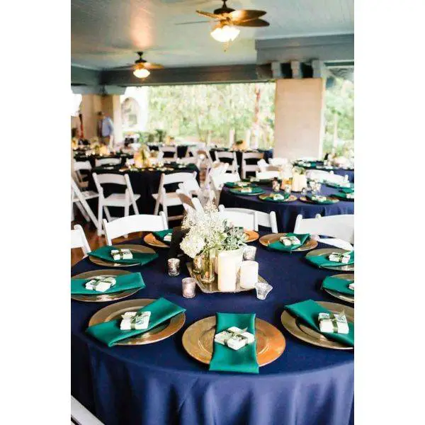 Navy Blue and Emerald Green