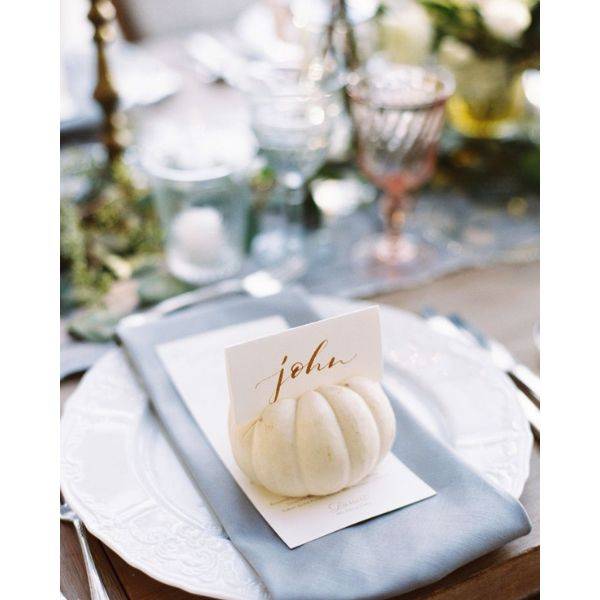 Mini Pumpkins as Place Cards