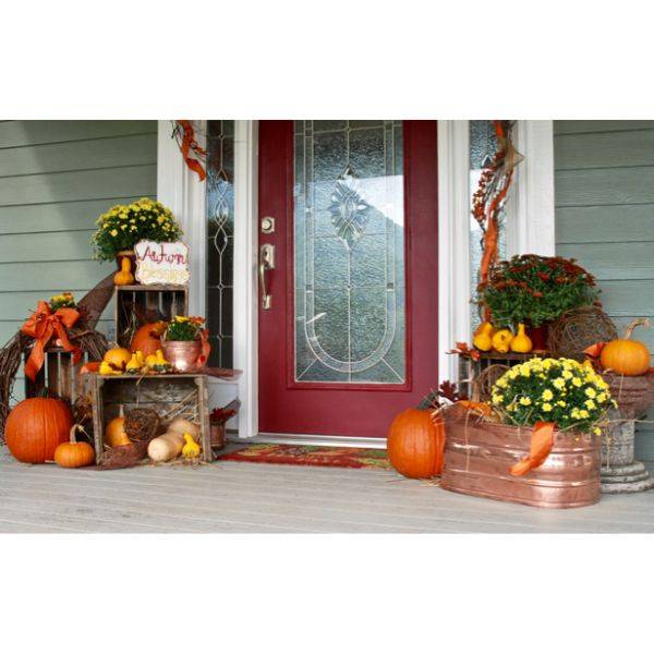 Wooden Crates with Gourds