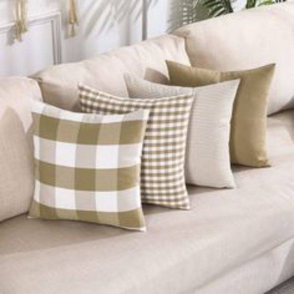 Neutral Plaid Pillows