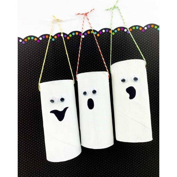 Toilet Paper Roll Ghosts