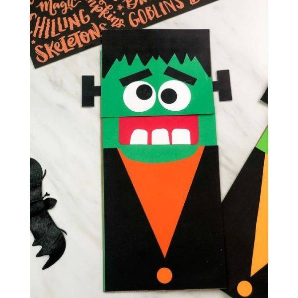 Frankenstein Paper Bag Puppets