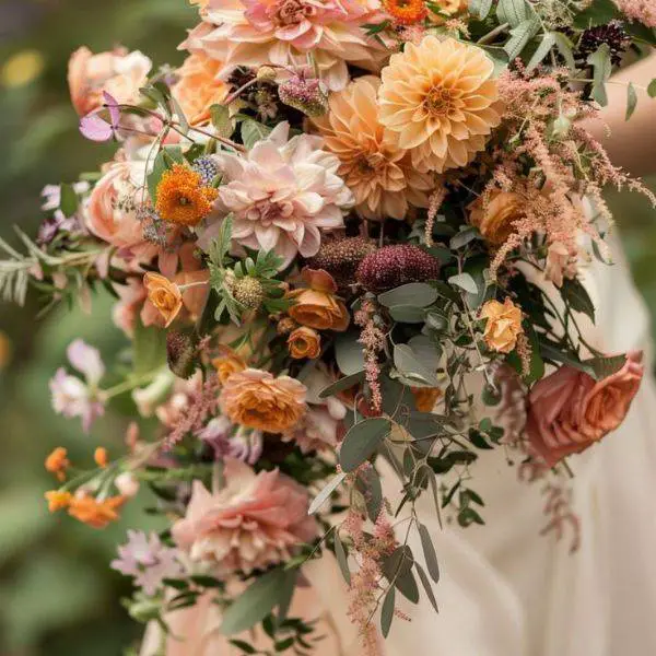  Cascading Foliage and Flower Bouquet