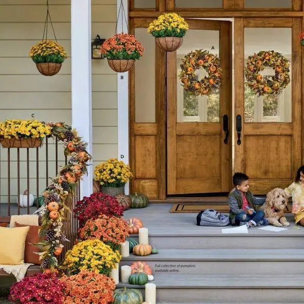  Hanging Planters with Mums