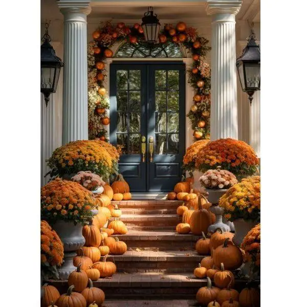 Pumpkins on Steps