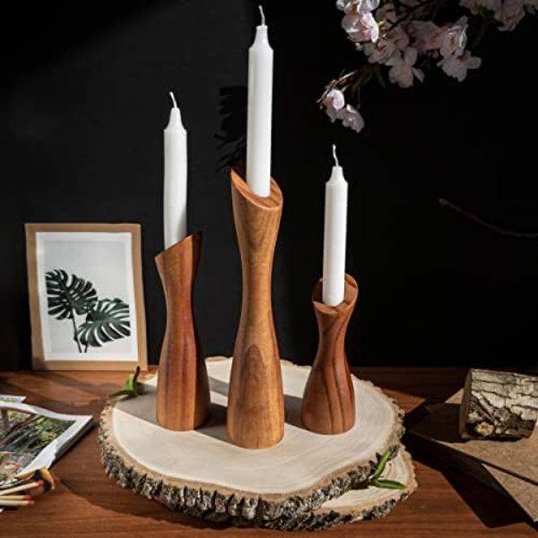 Wooden Candle Holders