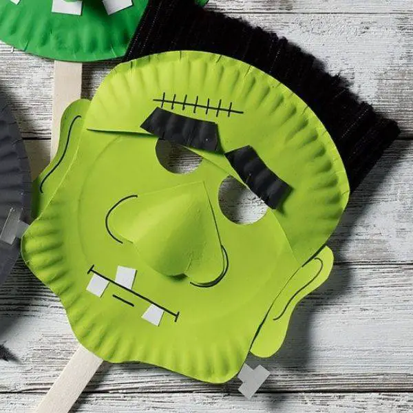 Frankenstein Paper Plate Masks