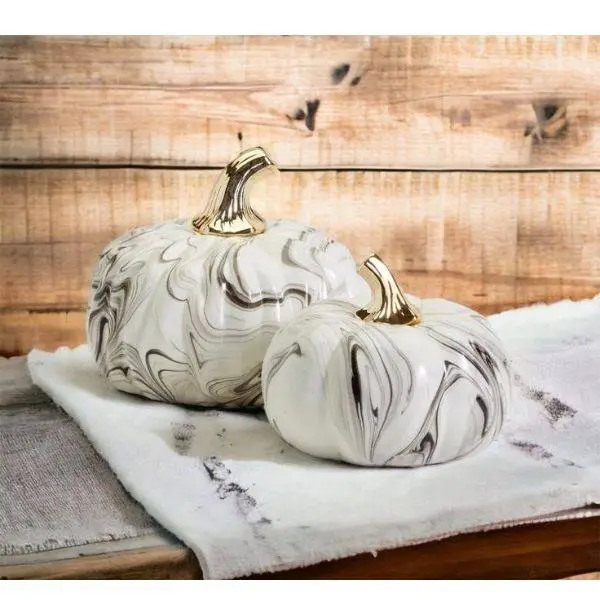 Marble Pumpkin Decor