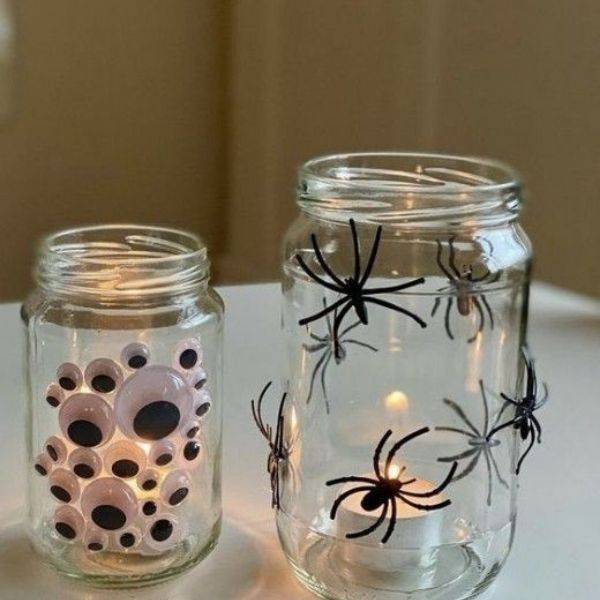 Spooky Mason Jar Centerpieces