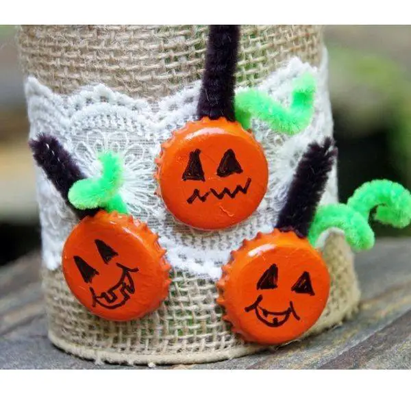  Bottle Cap Pumpkins