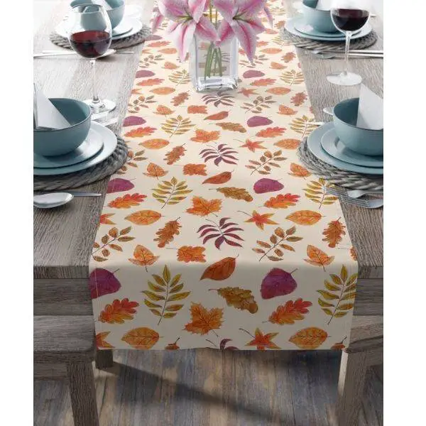 Leaf-Printed Table Runners