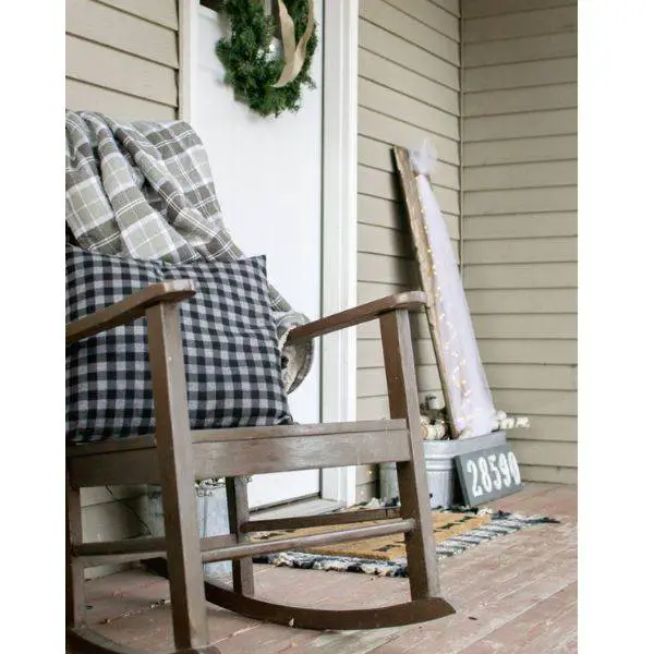 Plaid Blanket on a Rocking Chair