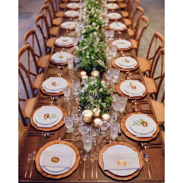  Copper Accents on Long Tables