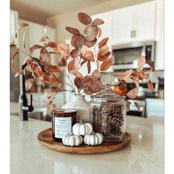 Ceramic Vases with Fall Foliage