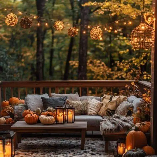 String Lights Along the Porch