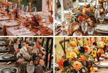 40 Stunning Fall Wedding Tablescapes | Jewel Tones, Simple Decor & Boho Pumpkins for Round & Long Tables